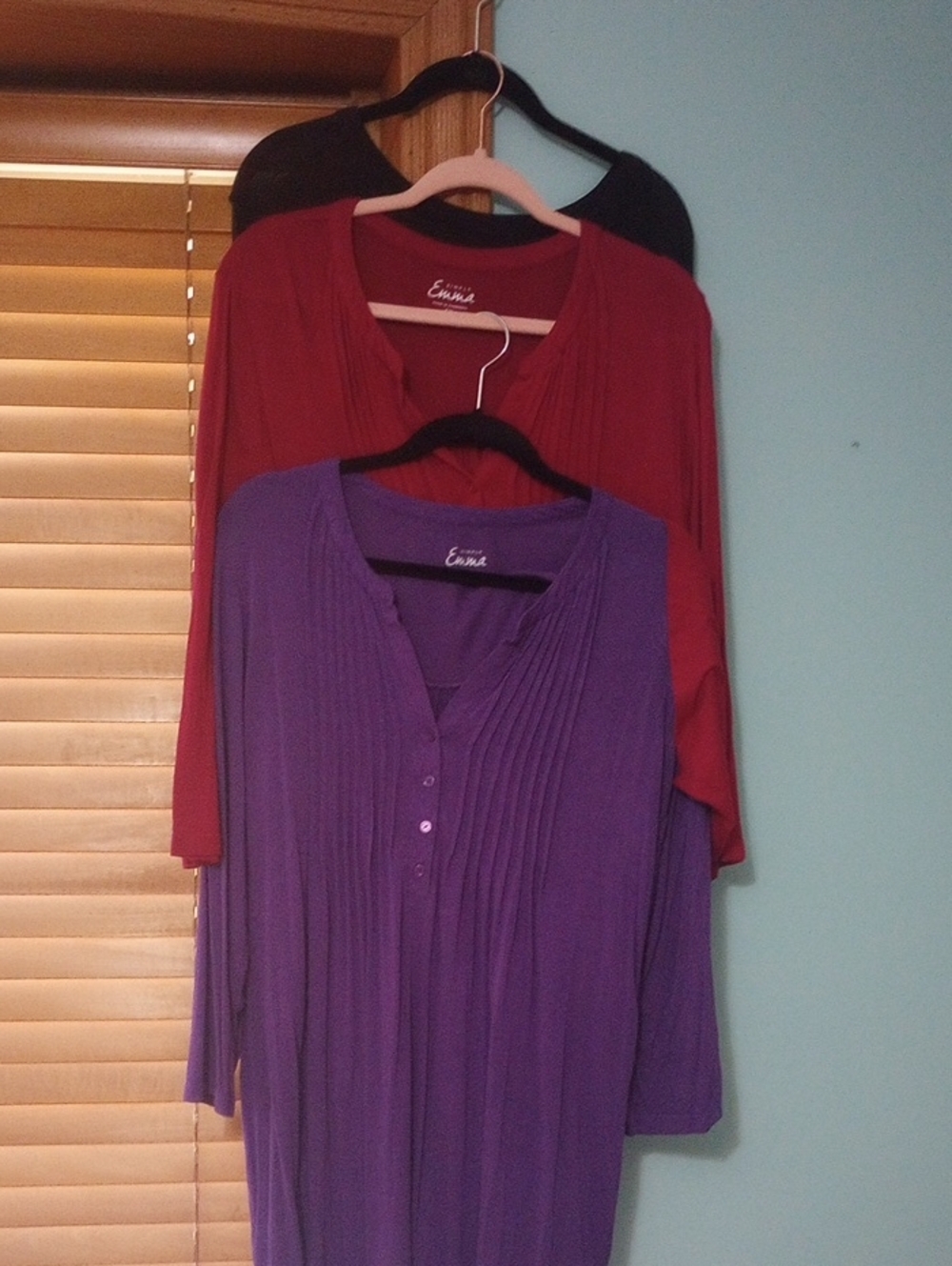 Set Of 3 Simply Emma Pleated Button Front Tunic